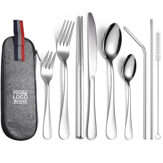 STAINLESS STEEL CUTLERY SET IN POUCH