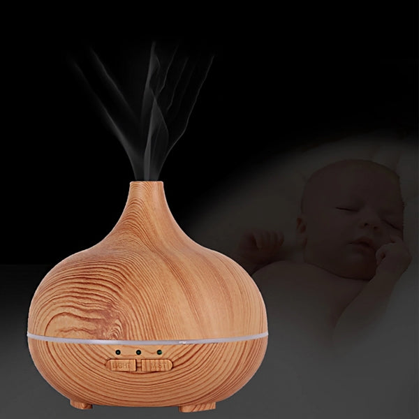 Wood Grain Cold Fog Mute Humidifier 10oz