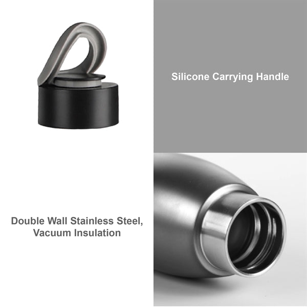 18oz.Travel Stainless Insulated Bottle w/ Lid & Handle