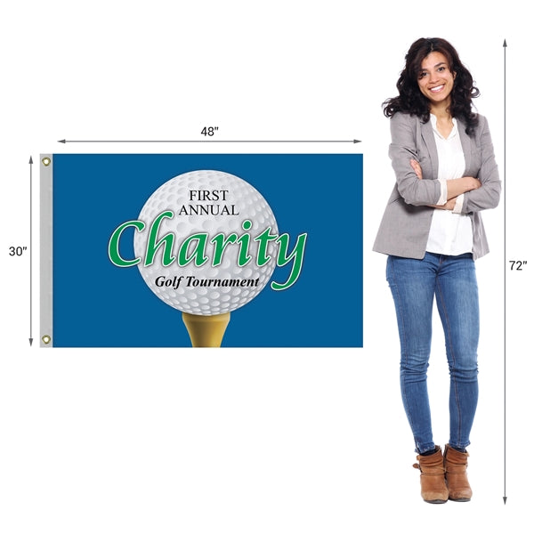 2.5' x 4' Promotional Polyester Single Reverse Flag