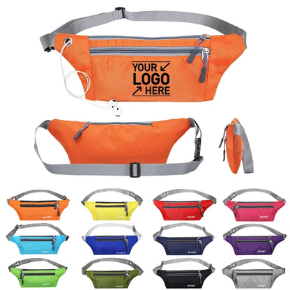 3 Zipper Adjustable Waist Strap Fanny Pack