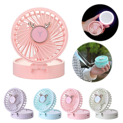 Personal Mini Fan With Makeup Mirror and LED Ring Light