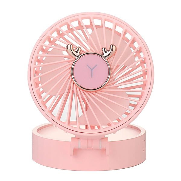 Personal Mini Fan With Makeup Mirror and LED Ring Light