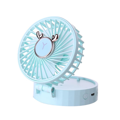 Personal Mini Fan With Makeup Mirror and LED Ring Light