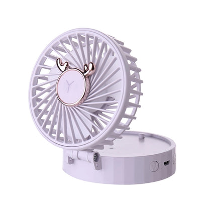 Personal Mini Fan With Makeup Mirror and LED Ring Light