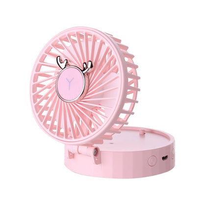 Personal Mini Fan With Makeup Mirror and LED Ring Light