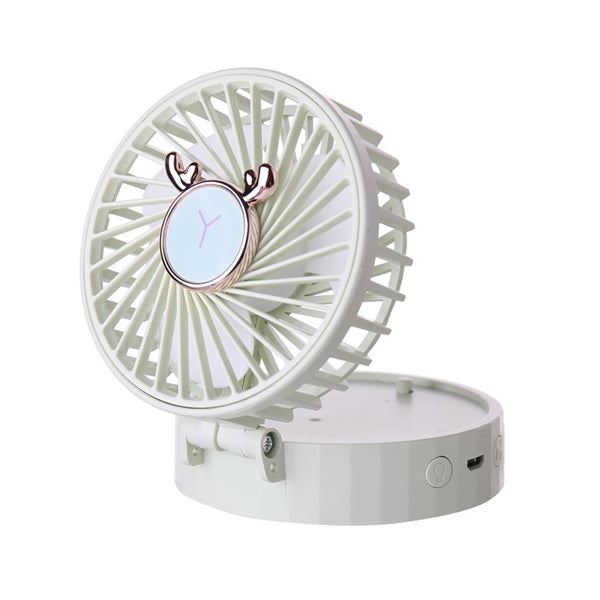 Personal Mini Fan With Makeup Mirror and LED Ring Light