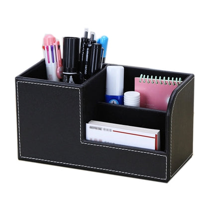 Faux Leather Pen Cup Set