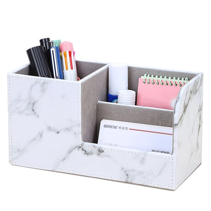 Faux Leather Pen Cup Set