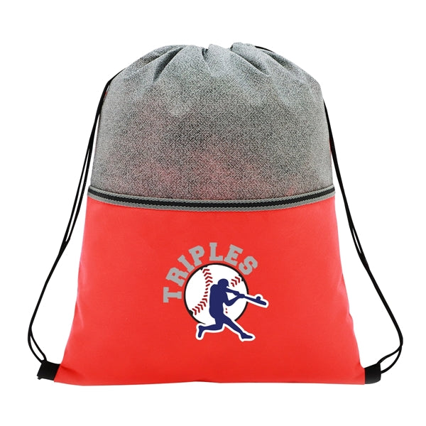 Color Basics Heathered Non-Woven Drawstring Bag