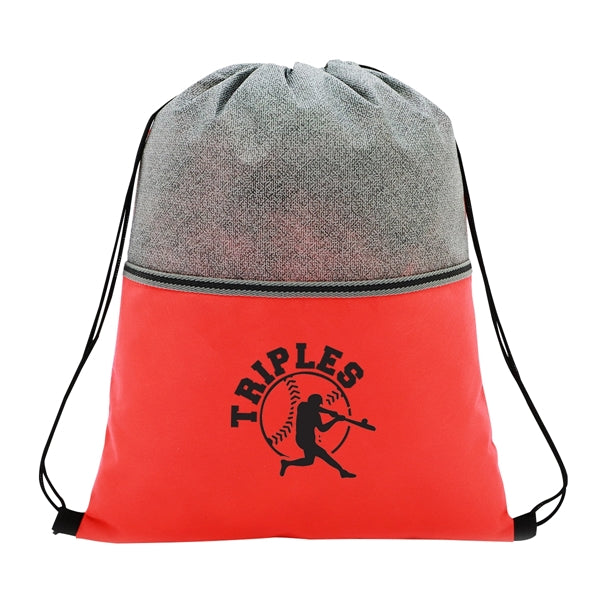 Color Basics Heathered Non-Woven Drawstring Bag
