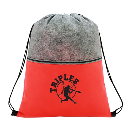 Color Basics Heathered Non-Woven Drawstring Bag