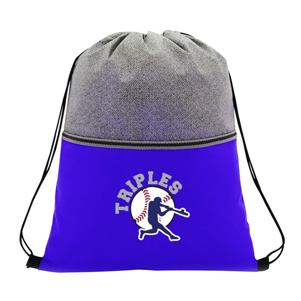 Color Basics Heathered Non-Woven Drawstring Bag