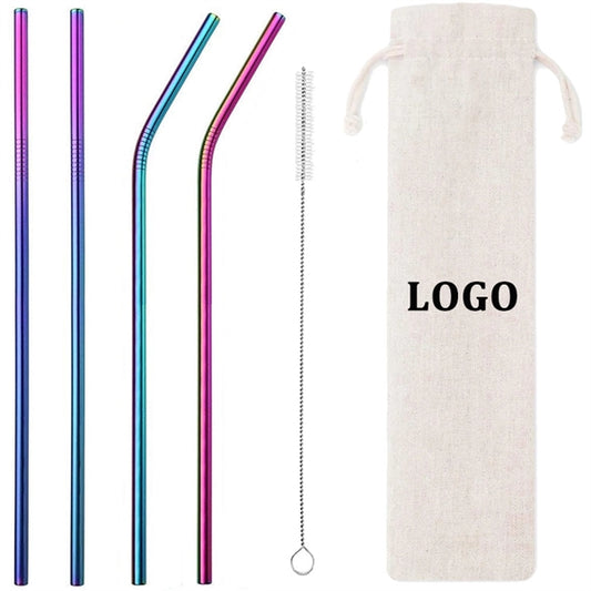 Set of 4 Stainless Steel Straws
