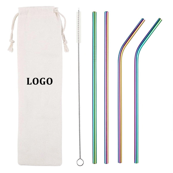 Set of 4 Stainless Steel Straws