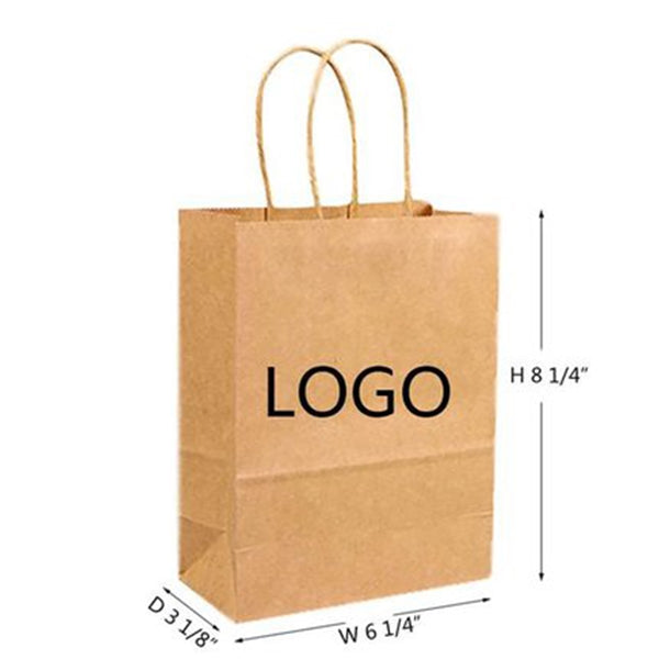Custom Vertical Brown Kraft Paper Shopping Bag - BG