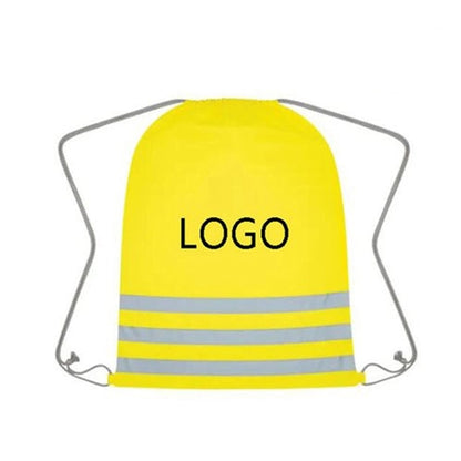 Three Strips Reflective Safety Drawstring Bag.