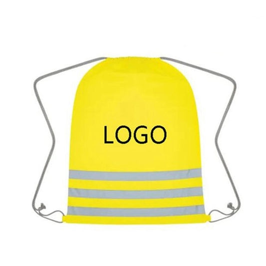 Three Strips Reflective Safety Drawstring Bag.