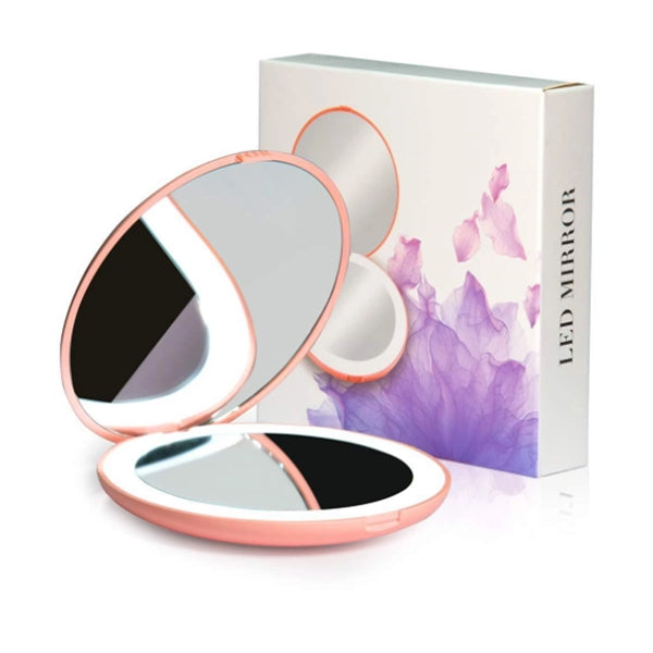 Portable LED Folding Mirror
