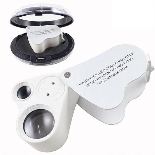 30X 60X Pocket Microscope Magnifier Loupe