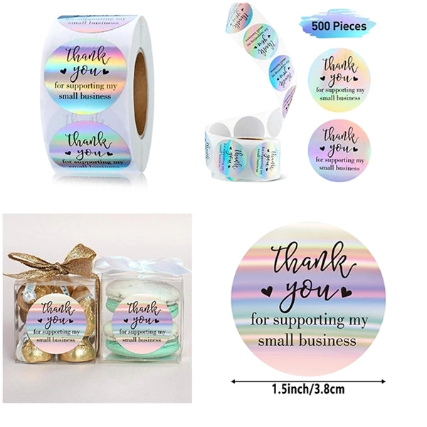 Thank You  Adhesive Label Stickers, 500 Stickers per Roll,