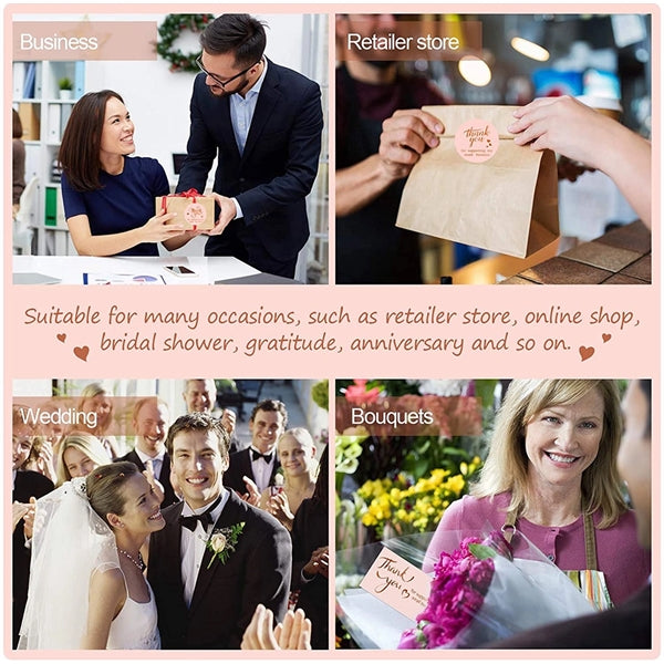 Thank You  Adhesive Label Stickers, 500 Stickers per Roll,