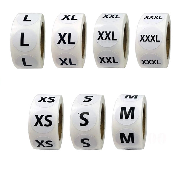 500PCS Clothing Size Sticker Stickers for Clothing T Shirts