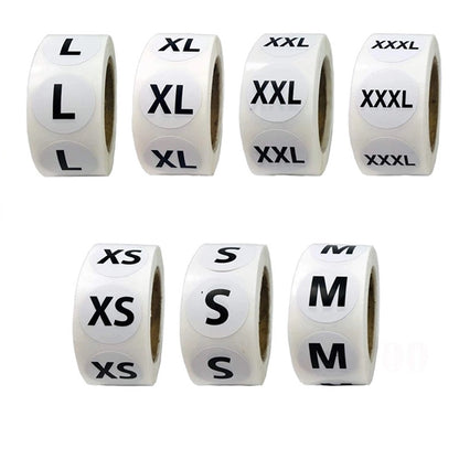 500PCS Clothing Size Sticker Stickers for Clothing T Shirts