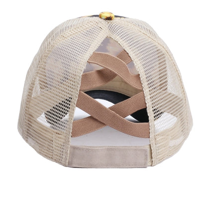 New Fashion Women High Sunflower   Ponytail Baseball cap UPF