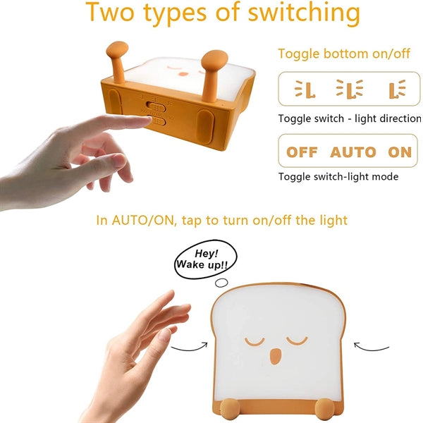 Toast Bread Night Light with Mobile Phone Stand
