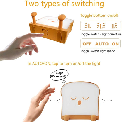 Toast Bread Night Light with Mobile Phone Stand