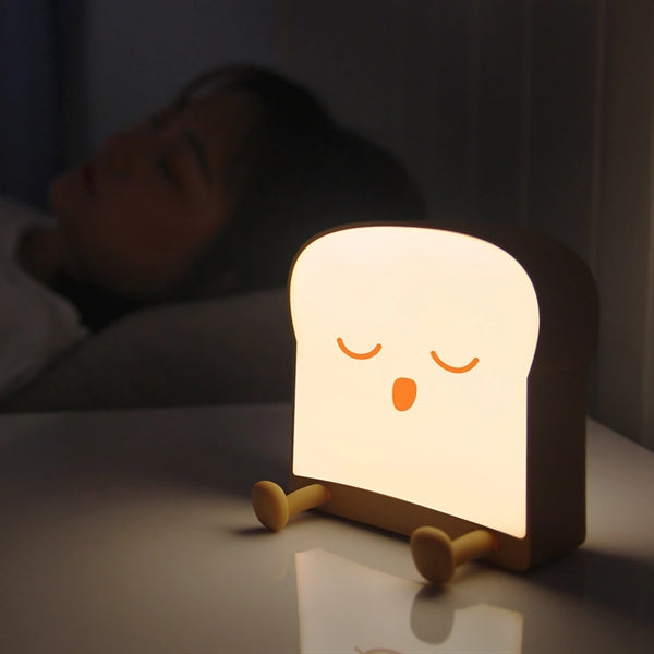 Toast Bread Night Light with Mobile Phone Stand