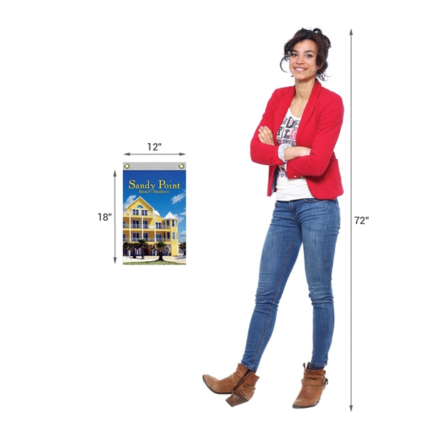 12" x 18" Standard Single Reverse Polyester Vertical Banners