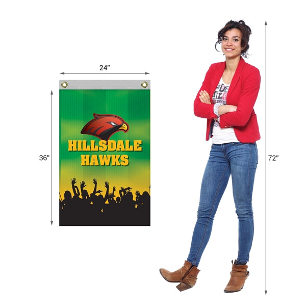 2' x 3' Promotional Polyester Single Reverse Vertical Flag
