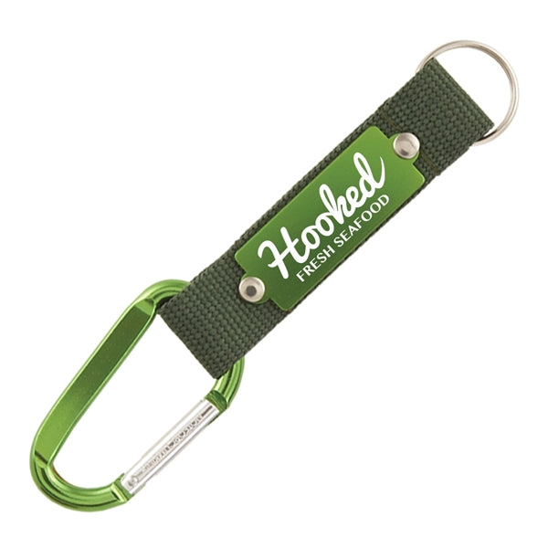 Strap Happy Keychain - Laser Engraved Key Tag with Carabiner