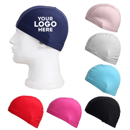 Swim Cap with PU Coat Can Fit Long Hair Swim Cap