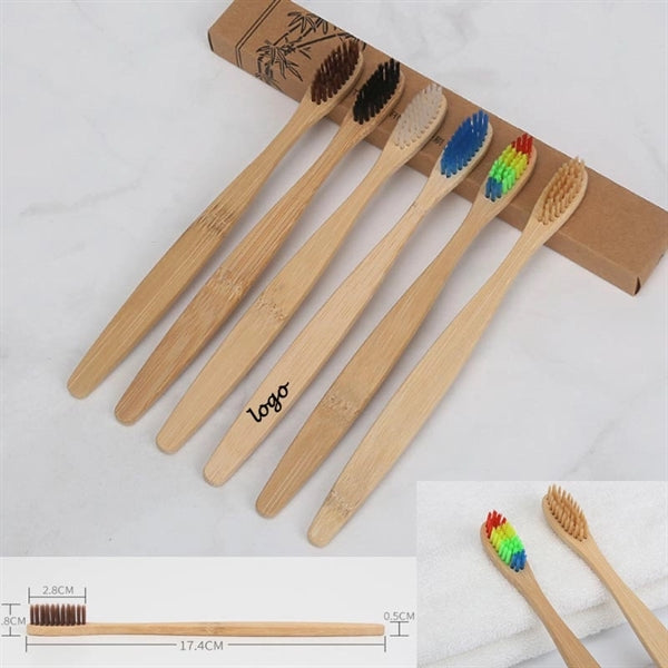 Bamboo Toothbrush with Color Bristles