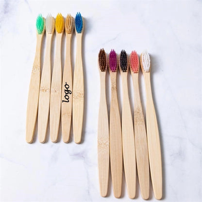 Bamboo Toothbrush with Color Bristles