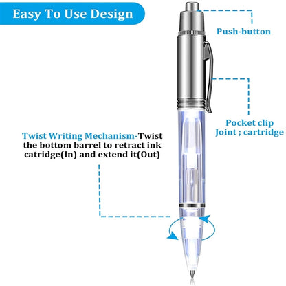 LED Flashlight Writing Ballpoint Pens