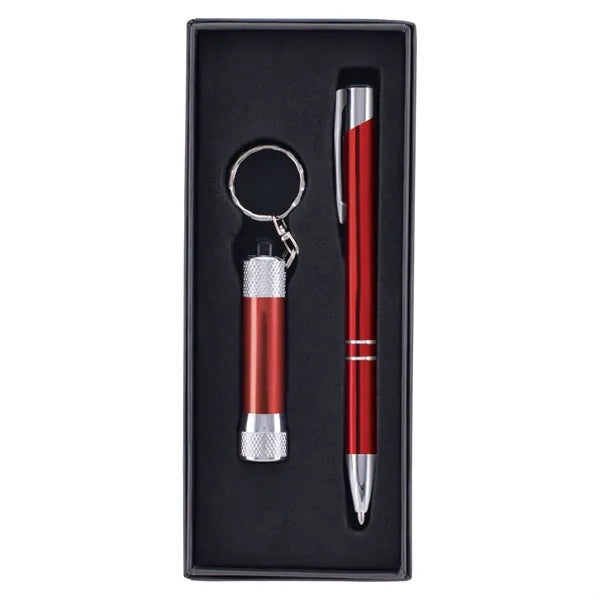 Custom Tres Chic Pen with Chroma LED Flashlight w/ Keyring