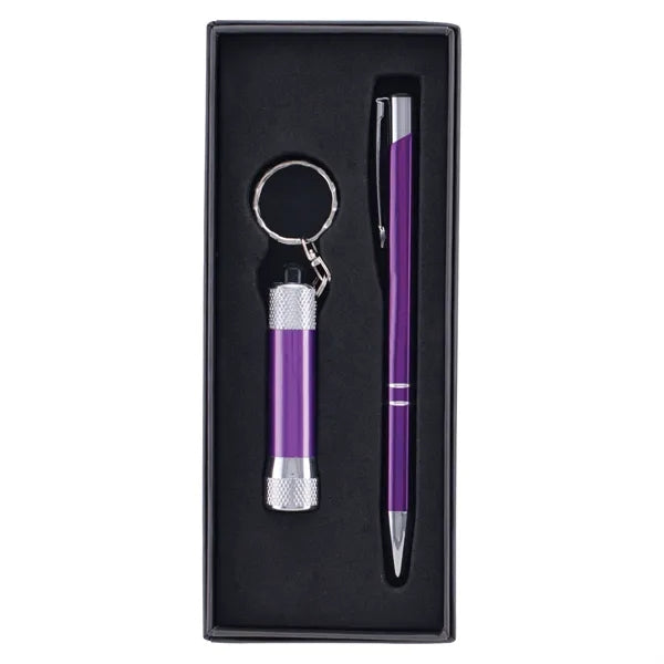 Custom Tres Chic Pen with Chroma LED Flashlight w/ Keyring
