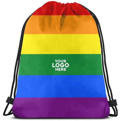 Rainbow Drawstring Backpack Sports Gym Bag Travel Sackpack