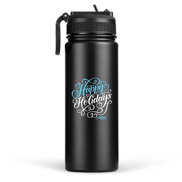18oz.Travel Stainless Insulated Bottle w/ Lid,Straw & Handle