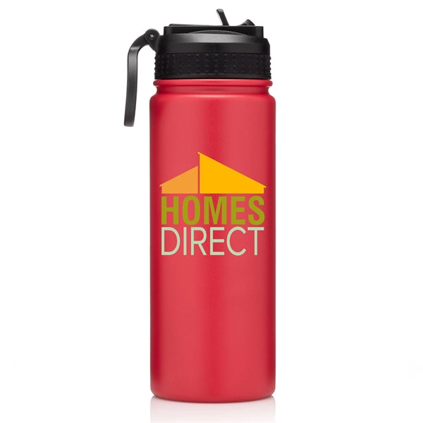 18oz.Travel Stainless Insulated Bottle w/ Lid,Straw & Handle