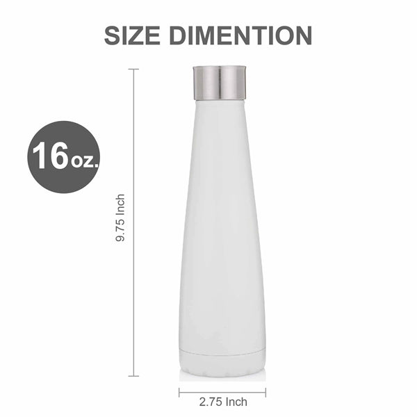 16 oz. Travel Stainless Insulated BPA-free Bottle w/ Lid