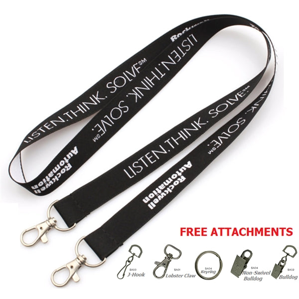 3/4" Open Ended Polyester Lanyard w/ Badge Holder