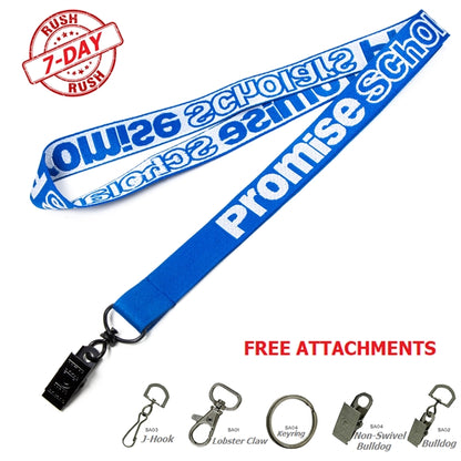 7 Day Rush Woven Lanyards w/ Custom Imprint Event