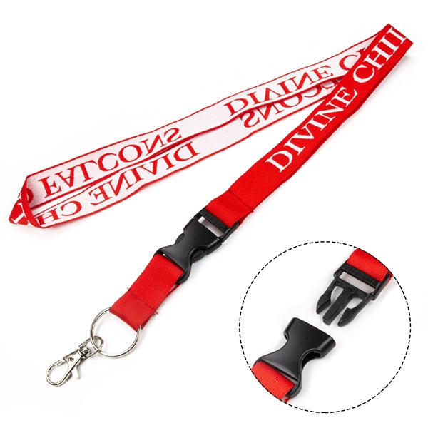 Custom 5/8" Detachable Woven Lanyards w/ Buckle Release