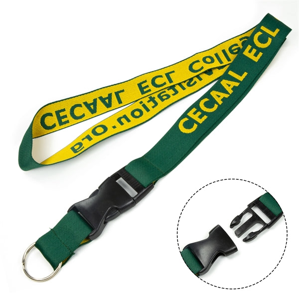 1" Woven Lanyards with Detachable Buckle Release