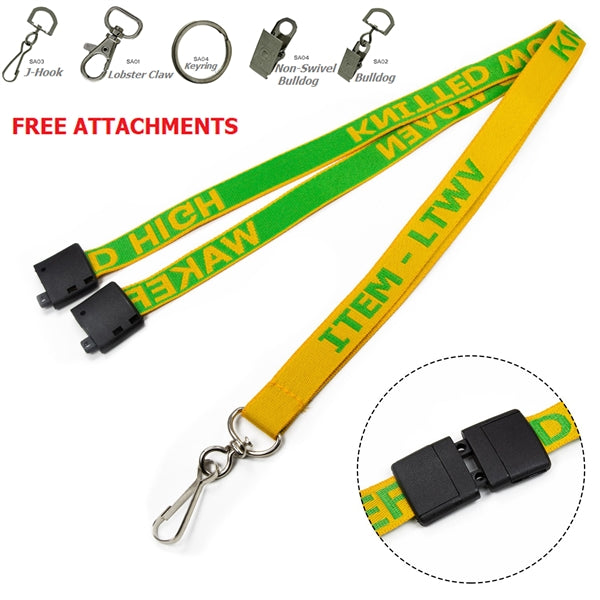 Custom 1/2" Woven Lanyards w/ Safety Breakaway